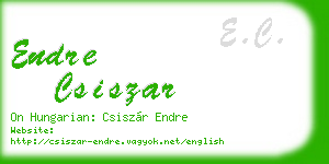 endre csiszar business card